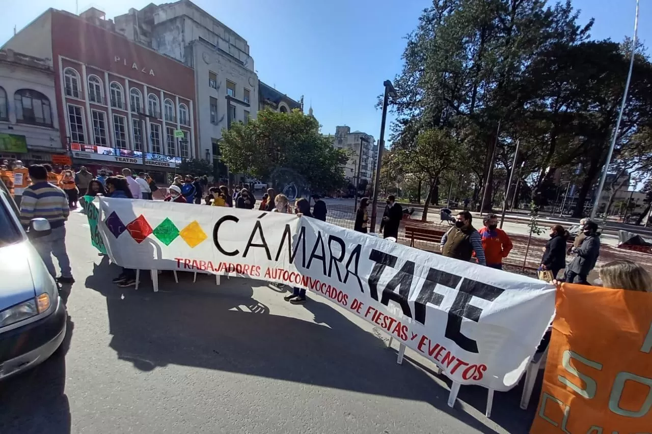 CÁMARA TAFE. Protesta durante las restricciones más duras por la pandemia de covid-19. Foto de archivo LA GACETA / ANALÍA JARAMILLO