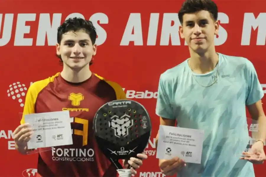 EL PREMIO. Mambrini y López se ganaron el derecho a participar del APT Buenos Aires Master.