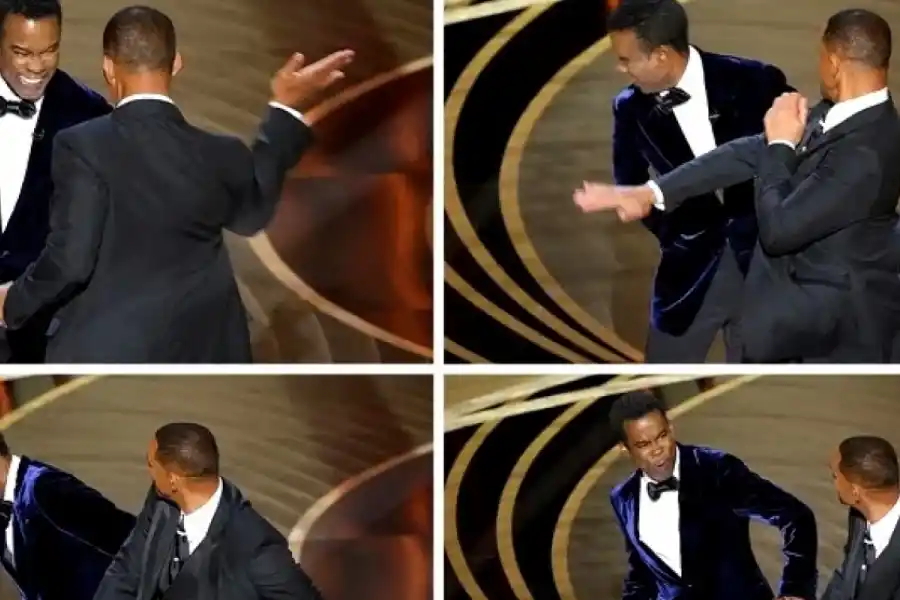 El momento en que Will Smith golpea al humorista Chris Rock durante la ceremonia de los Oscar