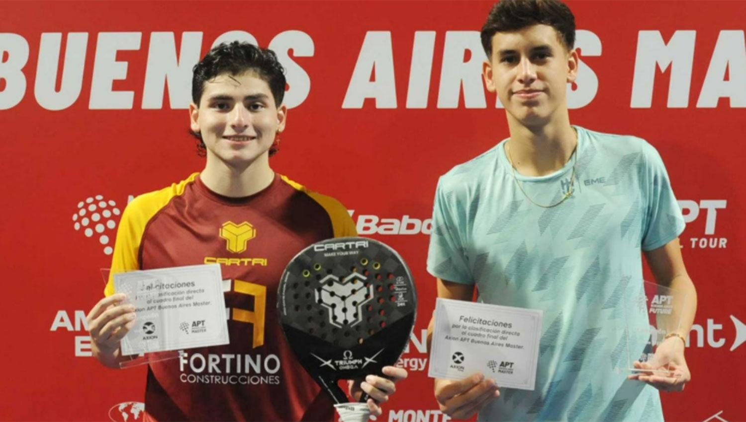 EL PREMIO. Mambrini y López se ganaron el derecho a participar del APT Buenos Aires Master.