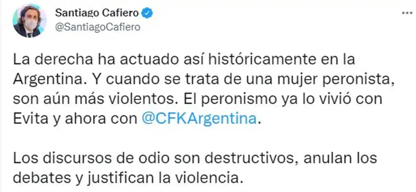 Foto tomada de Twitter: @SantiagoCafiero