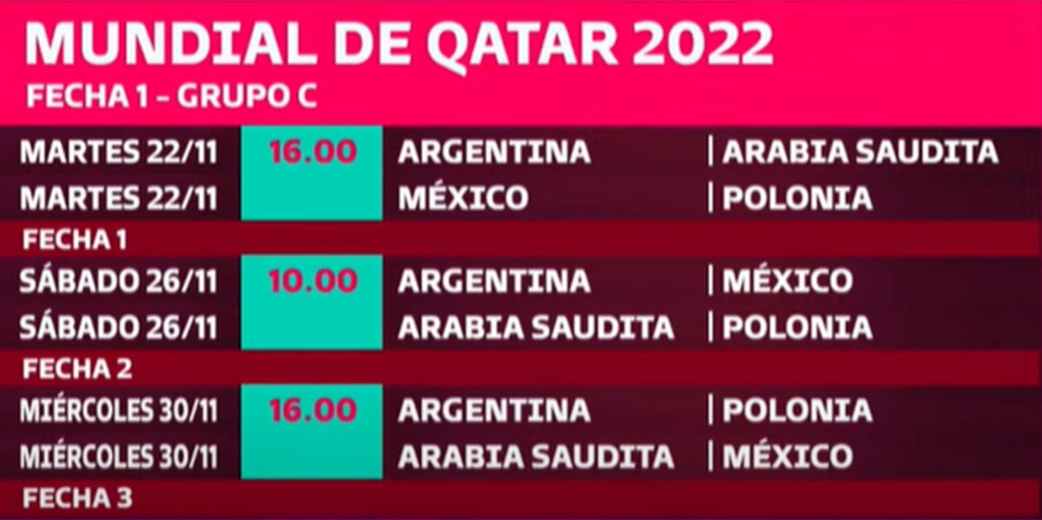 Rivales, días y horarios de los partidos de Argentina en la Copa del Mundo Qatar 2022
