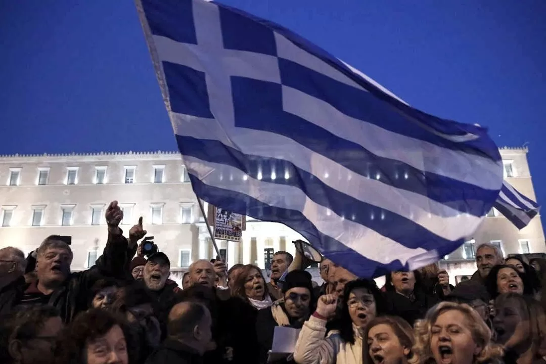 Una protesta contra el FMI en Grecia 