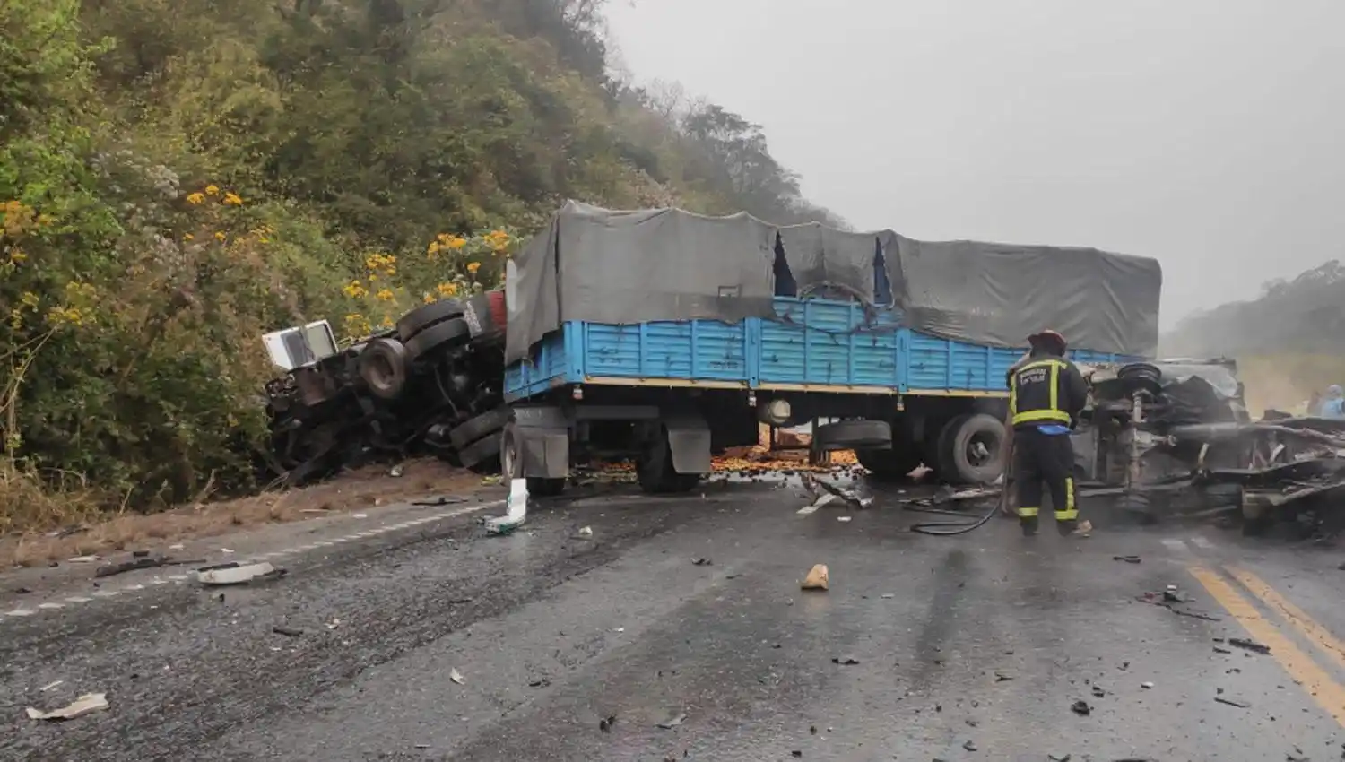 SENSIBILIZADOR. Imágenes de un accidente fatal ocurrido en 2021, en la zona conocida como La Cuesta del 25, en la ruta 9. ARCHIVO LA GACETA