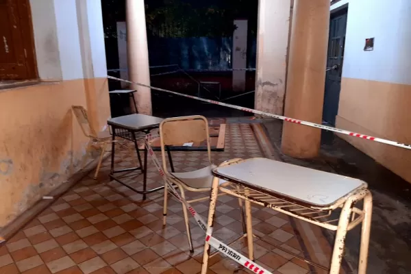 Por el temporal suspendieron las clases presenciales en la Escuela Irigoyen