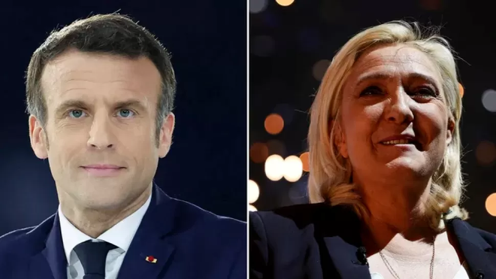 A BALOTAJE. La segunda vuelta electoral francesa será protagonizada por Macron y Le Pen.