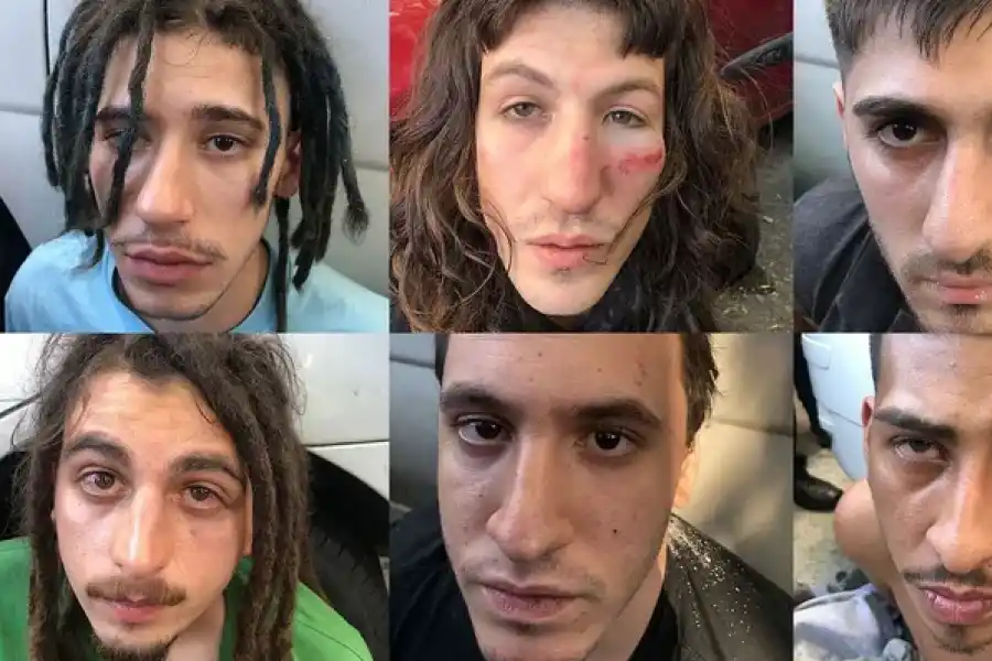 Los rostros de los seis acusados de violar en banda a una joven en Palermo