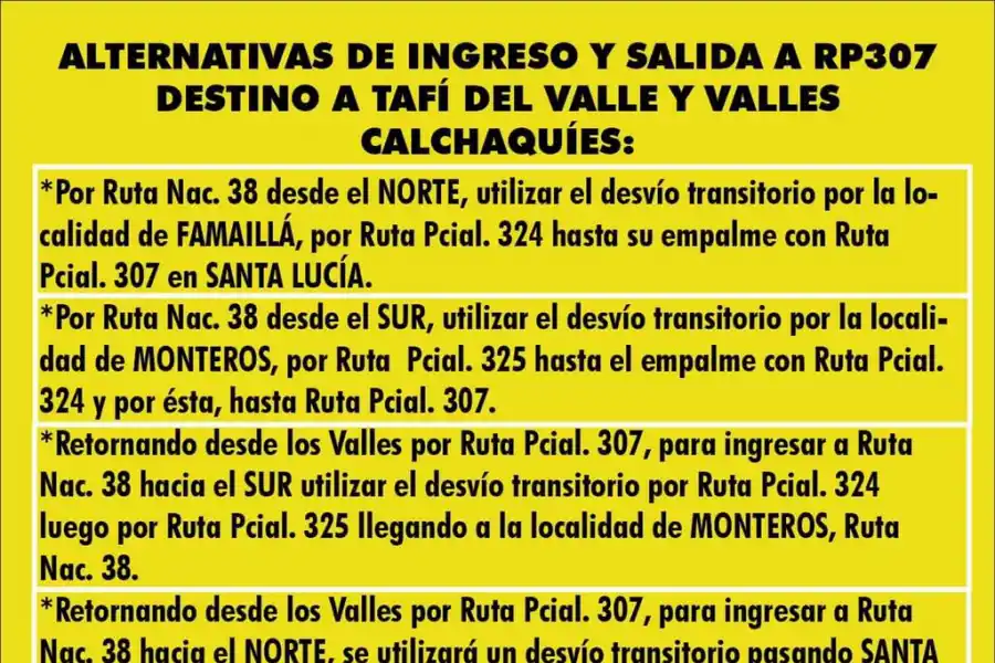 Semana Santa: recomiendan circular por rutas alternativas para subir a los Valles