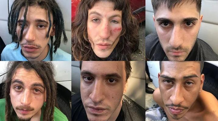 Los rostros de los seis acusados de violar en banda a una joven en Palermo