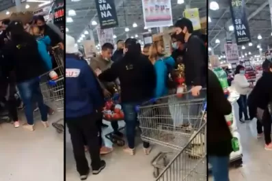 Video: a las piñas se pelean en un supermercado por una promo de huevos de Pascua