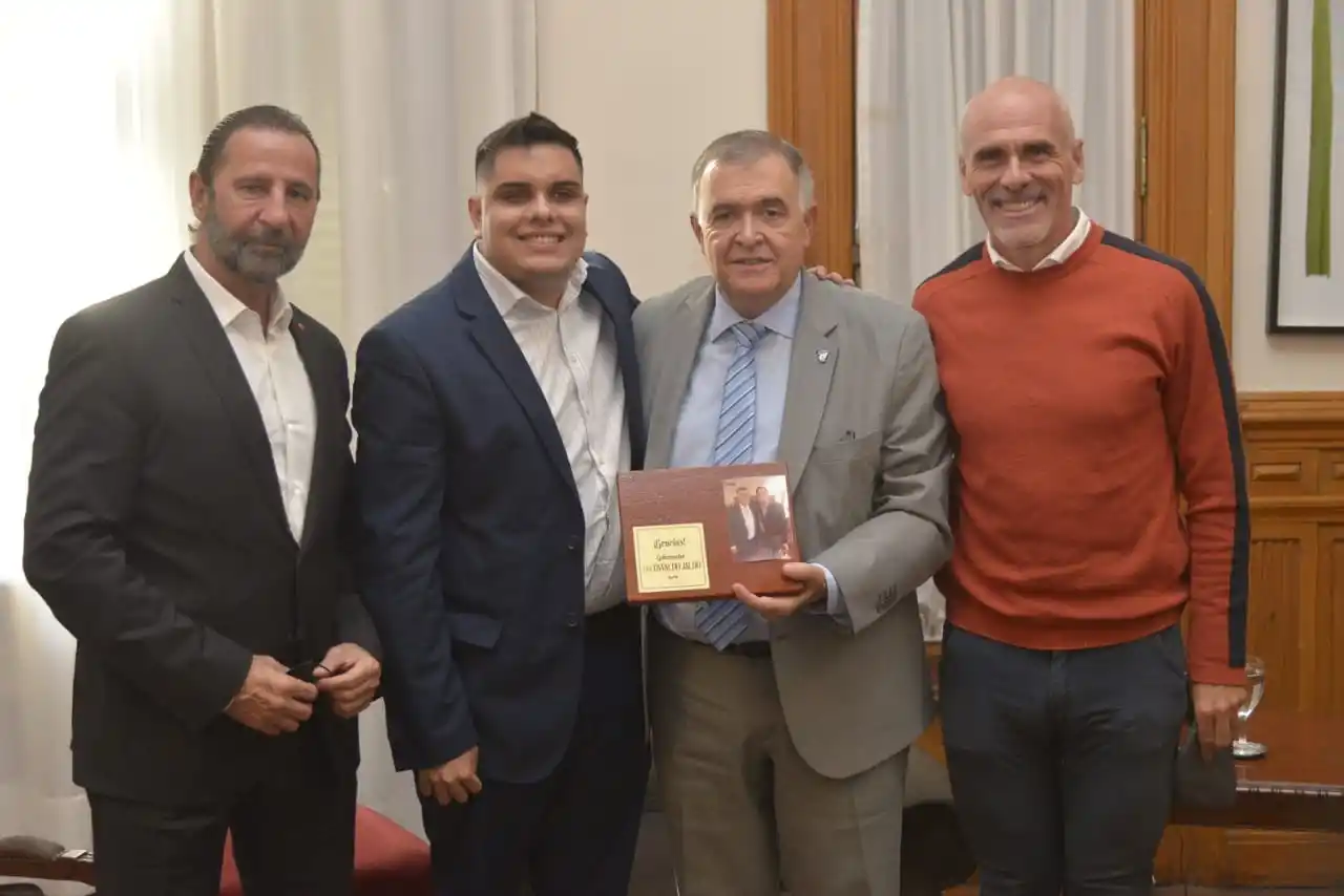 JUNTO A NICOLÁS FERREYRA. Jaldo encabezó la reunión, de la que además participó Fernando Juri. Foto: Comunicación Pública