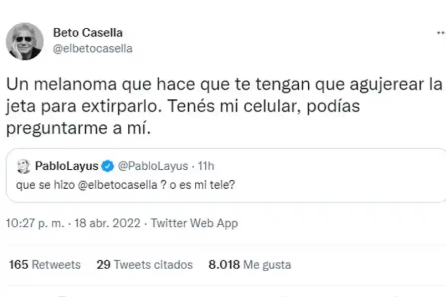 El tuit que desató la pelea.