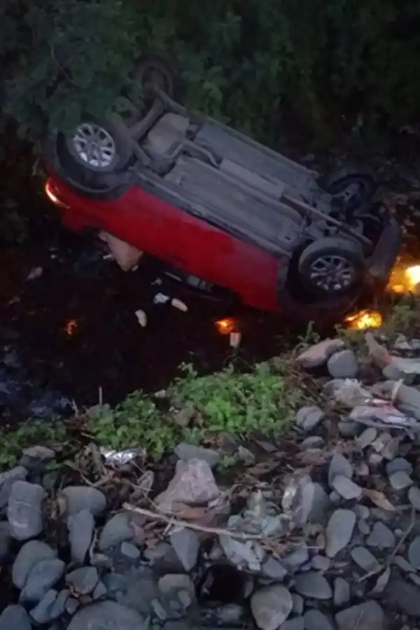 Un auto cayó en un zanjón de la ruta 315 y aplastó a su conductor: salió ileso