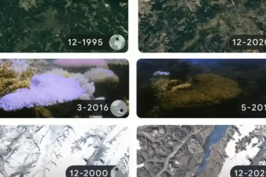 El Doodle del Día de la Tierra de este año destaca el daño que estamos causando al planeta. Google / The Ocean Agency