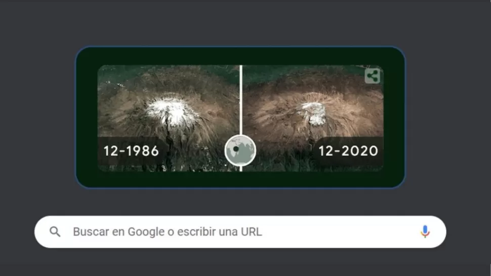 El GIF de Google que demuestra el cambio climático en los últimos años.