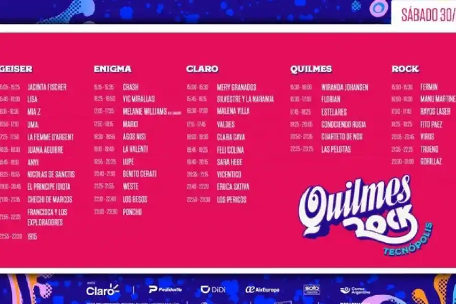 Grilla día sábado.