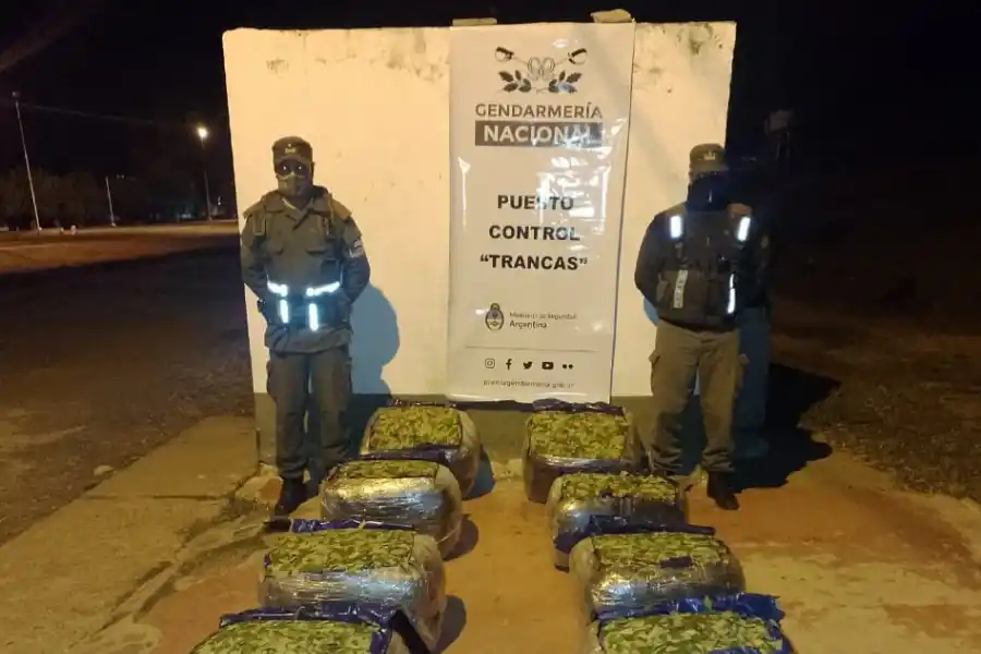 Secuestro de un cargamento de hojas de coca en Tucumán. Foto de Prensa Gendarmería
