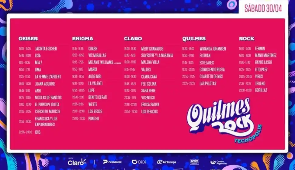 Grilla día sábado.