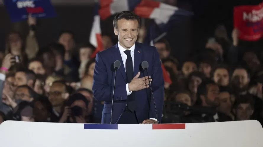  Macron se impuso con algo más del 58% de los votos. Foto: AFP / TÉLAM
