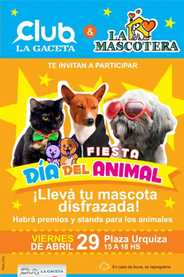 ¡Vení a la fiesta por el Día del Animal en la plaza Urquiza!