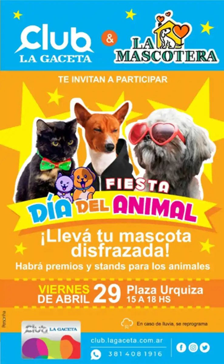 ¡Vení a la fiesta por el Día del Animal en la plaza Urquiza!
