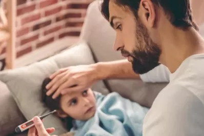 Te lo traje con fiebre, no le di nada para que le baje así podés evaluarlo