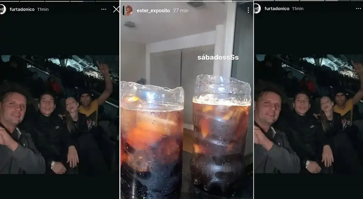 Nico Furtado y Ester Expósito en el recital de La Renga