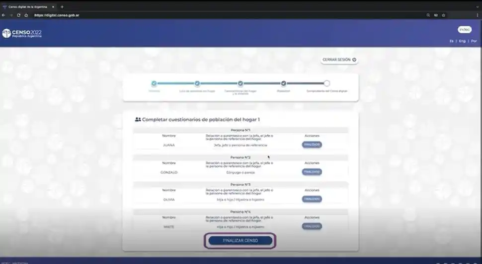 La provincias que encabezan el podio en cantidad de censados son: La Pampa, Tierra del Fuego y CABA.