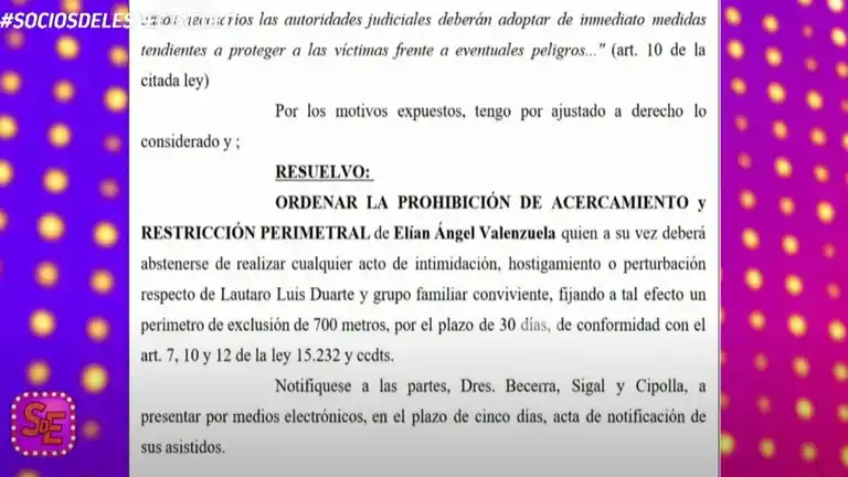 La resolución judicial.