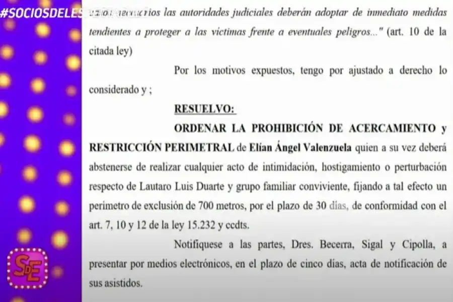 La resolución judicial.