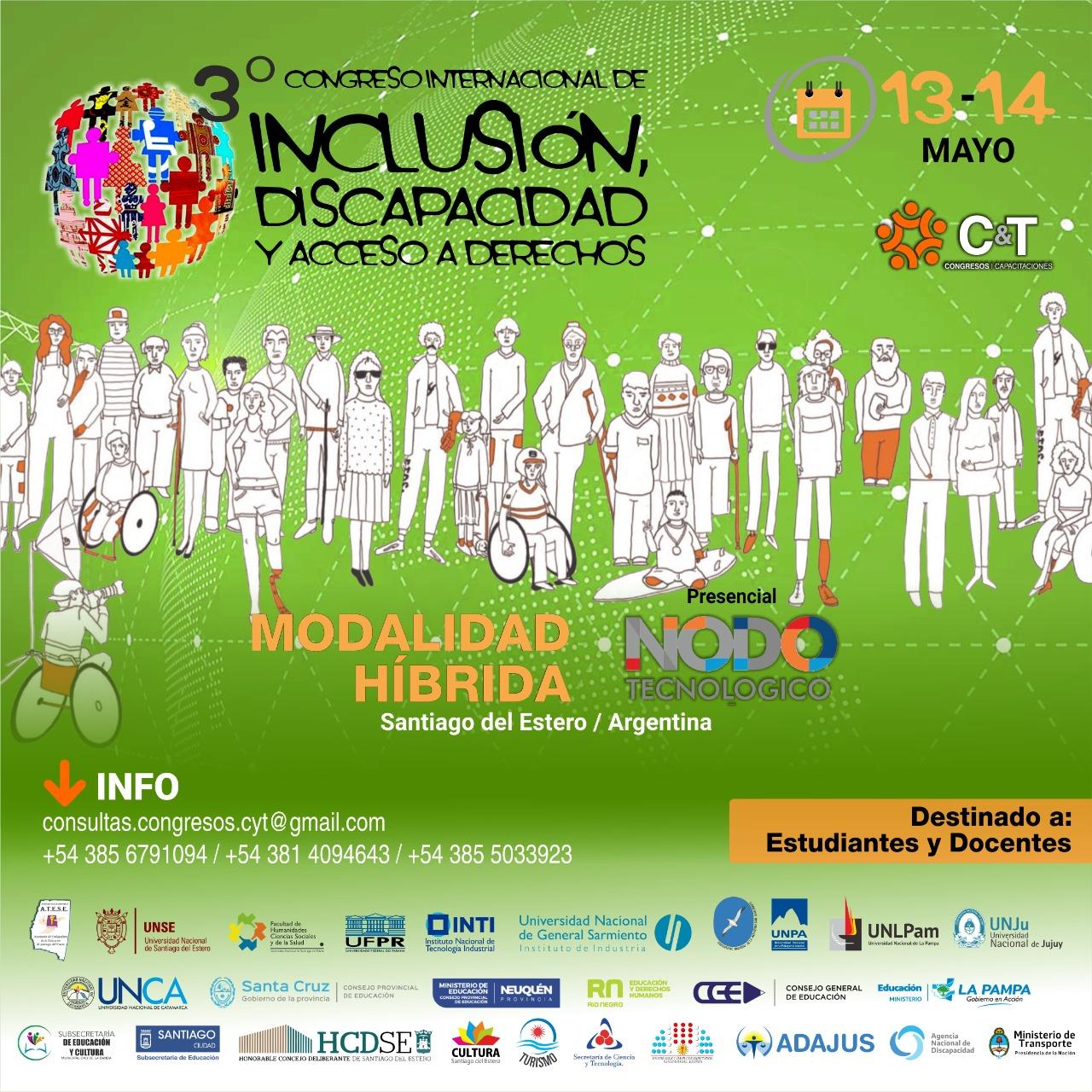 El tercer Congreso de Inclusión, Discapacidad y Acceso a Derechos se hará este fin de semana