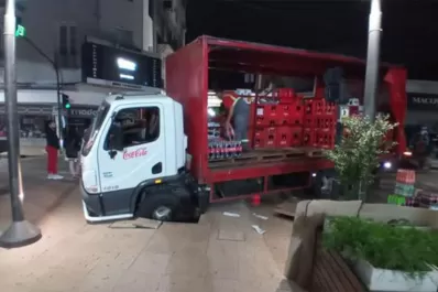Multan a un camión que rompió un sector de la peatonal