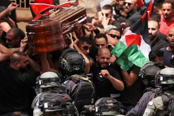 Represión en el entierro de  una reportera palestina