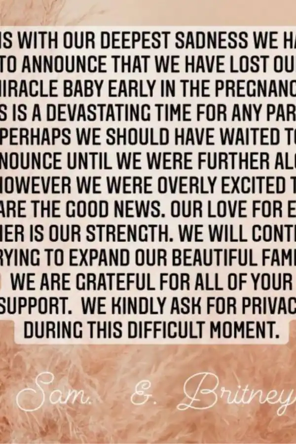 El posteo de la cantante en su cuenta de Instagram.