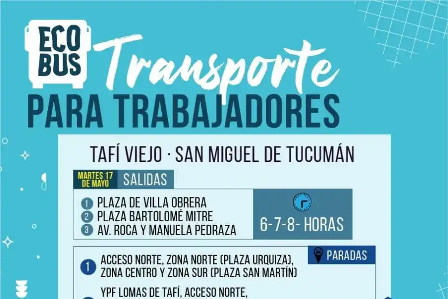 Paro de colectivos: horarios y recorridos del EcoBus para viajar desde Tafí Viejo