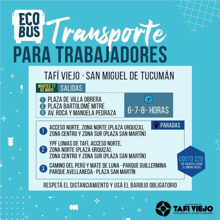 Paro de colectivos: horarios y recorridos del EcoBus para viajar desde Tafí Viejo