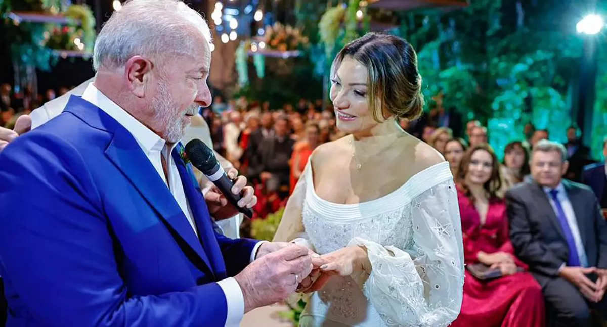 Lula y Janja en su boda en San Pablo.