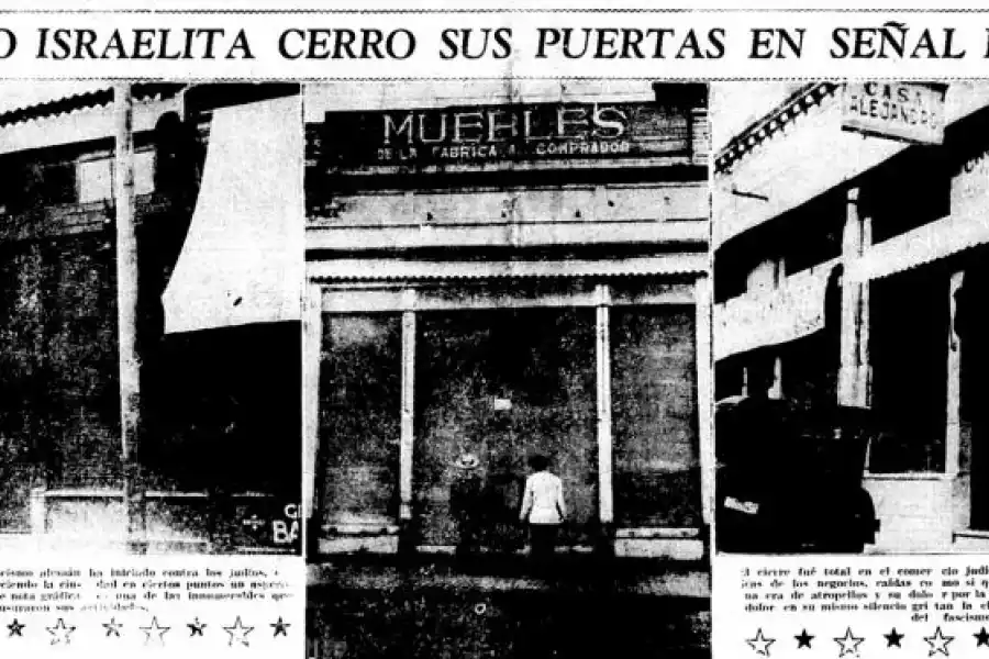 PROTESTA. En 1933 el comercio judío local cerró sus negocios.  