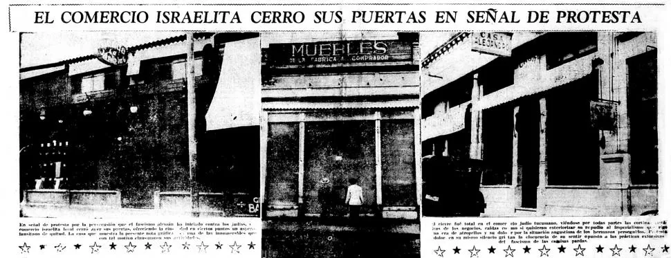 PROTESTA. En 1933 el comercio judío local cerró sus negocios.  