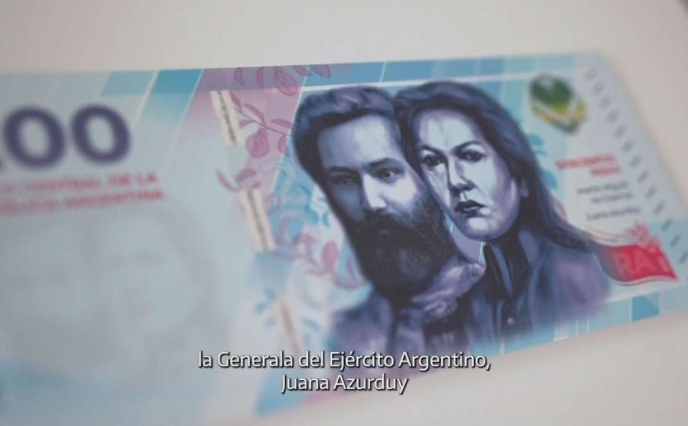 En los nuevos billetes aparecerán las imágenes de Juana Azurduy, Miguel de Guemes, Manuel Belgrano y Remedios del Valle. Foto: captura