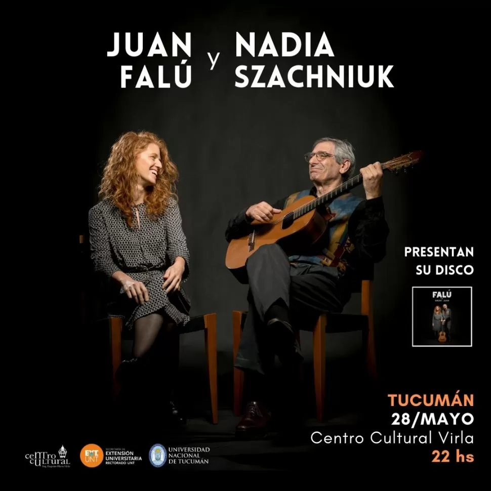 UNA POTENTE REUNIÓN CREATIVA. El guitarrista tucumano Juan Falú y la cantante salteña Nadia Szachniuk entregan versiones libres de temas de Eduardo Falú y propios, que forman parte de un nuevo disco. 
