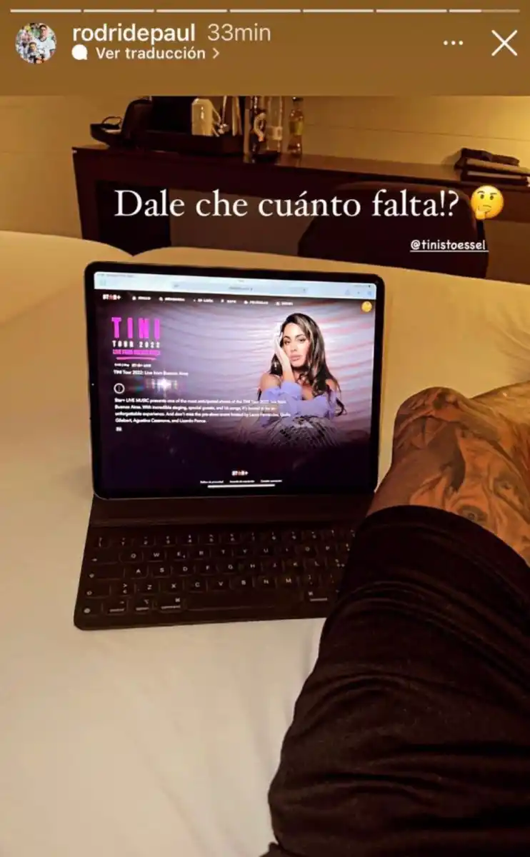 El mensaje de De Paul en Instagram.