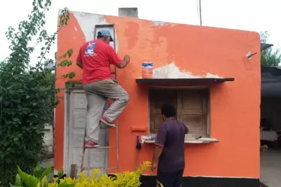 En Santa Ana ya pintaron 170 casas y edificaciones