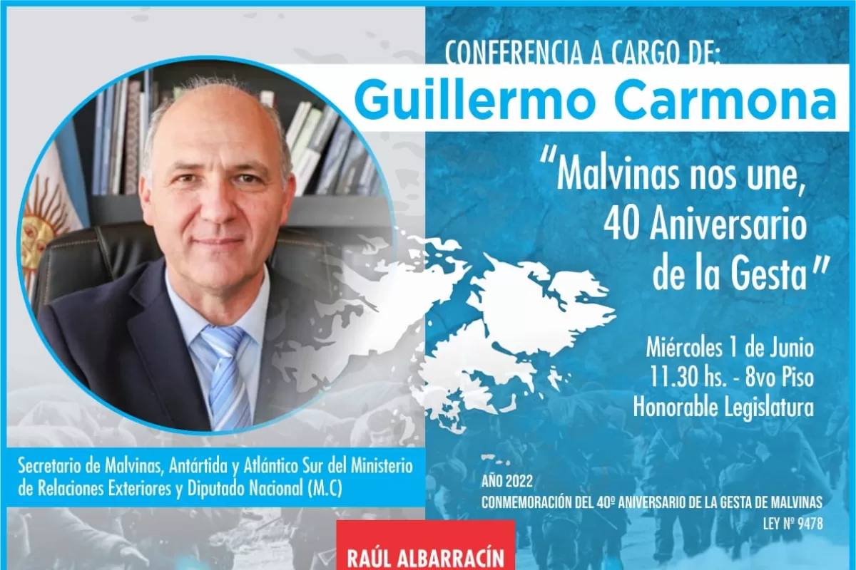 A 40 años de la Gesta de Malvinas, Guillermo Carmona dará una charla en la Legislatura