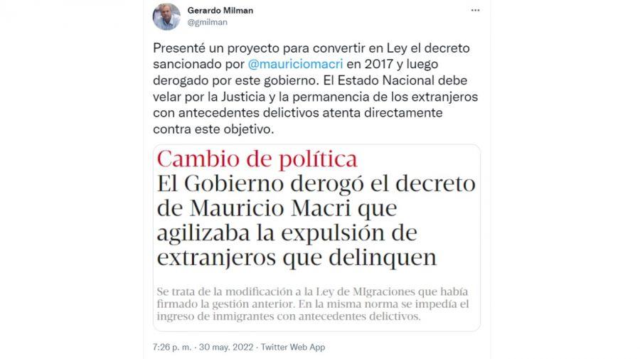 El PRO presentó un proyecto de Ley para expulsar del país a los delincuentes extranjeros