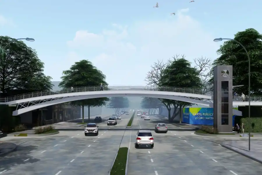 EL DISEÑO OFICIAL. El nuevo puente será instalado sobre Mate de Luna y Amador Lucero. Imagen de Prensa Municipalidad de SMT