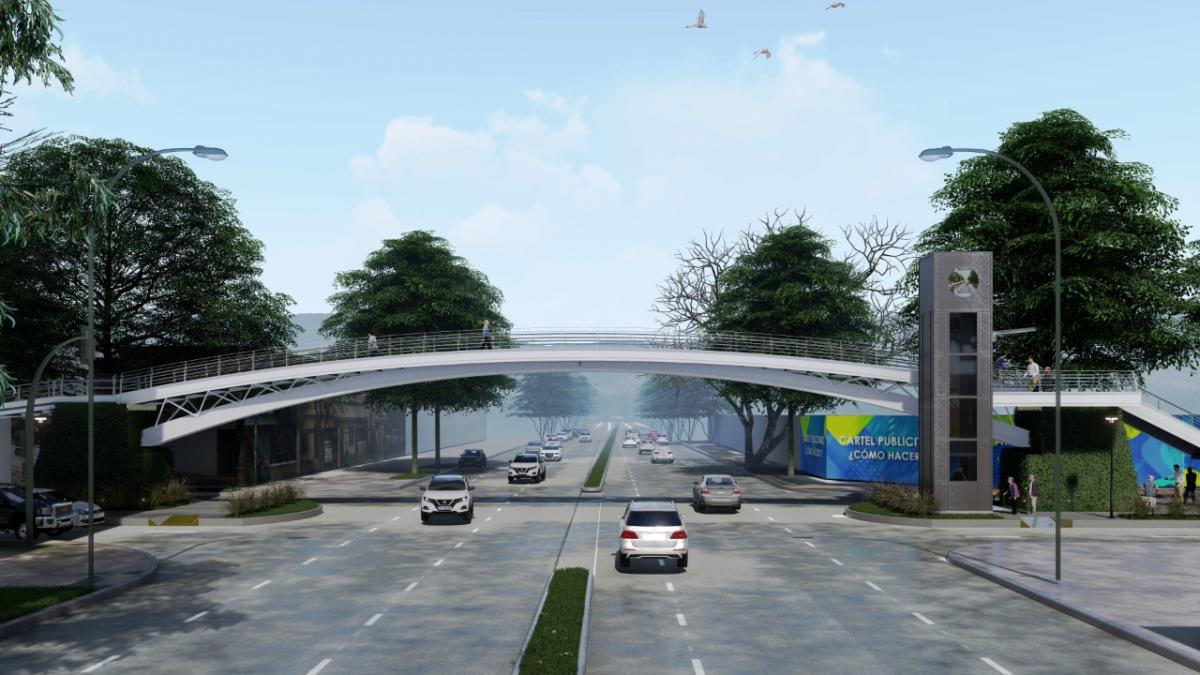 EL DISEÑO OFICIAL. El nuevo puente será instalado sobre Mate de Luna y Amador Lucero. Imagen de Prensa Municipalidad de SMT