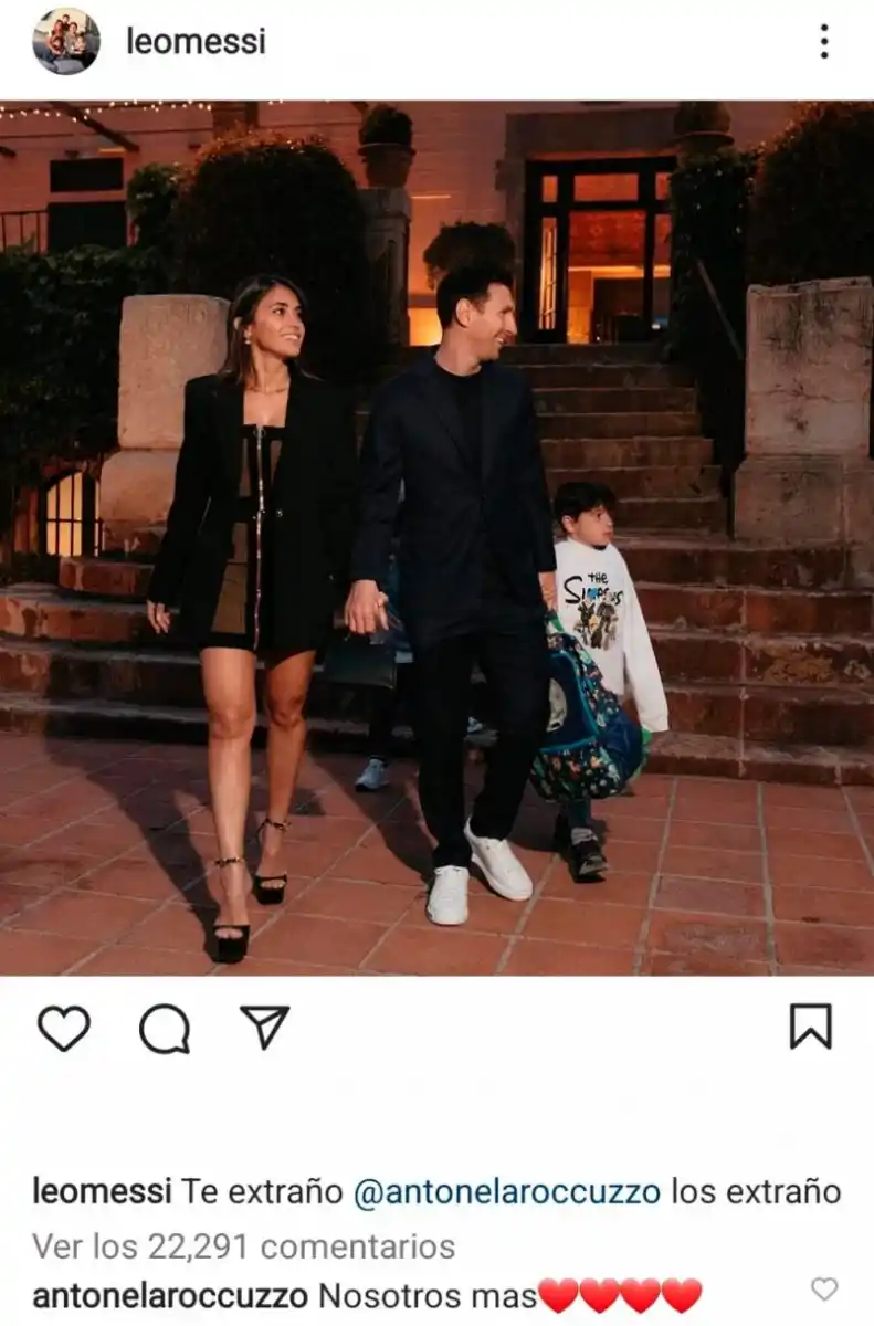 Lejos de su familia, Messi publicó un mensaje para Antonela que enamoró a todos