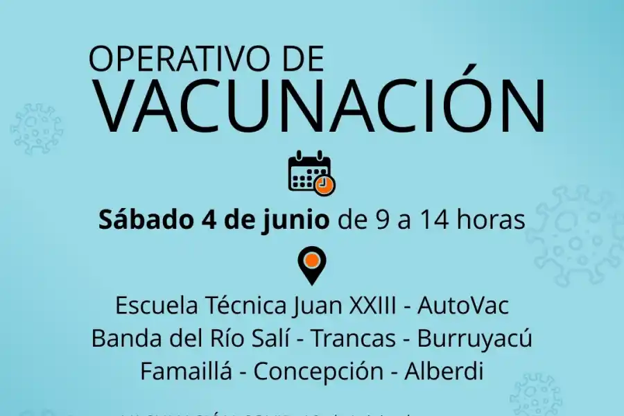 Covid-19: cuáles serán los nodos de vacunación habilitados este sábado en Tucumán