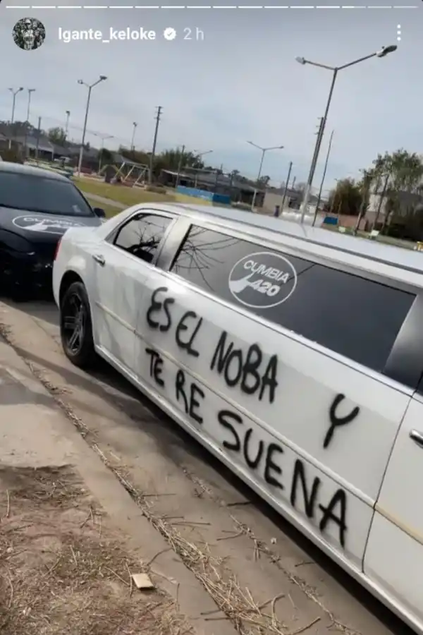 La limusina que mandó a pintar L-Gante para despedir a “El Noba”